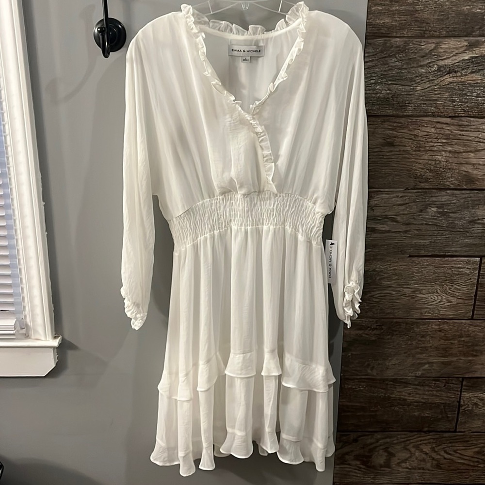 NEW White Chiffon Dress